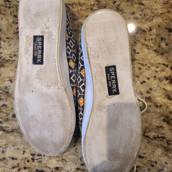 Sperry Blue and Orange Patterned Flats - Picture 5 of 5